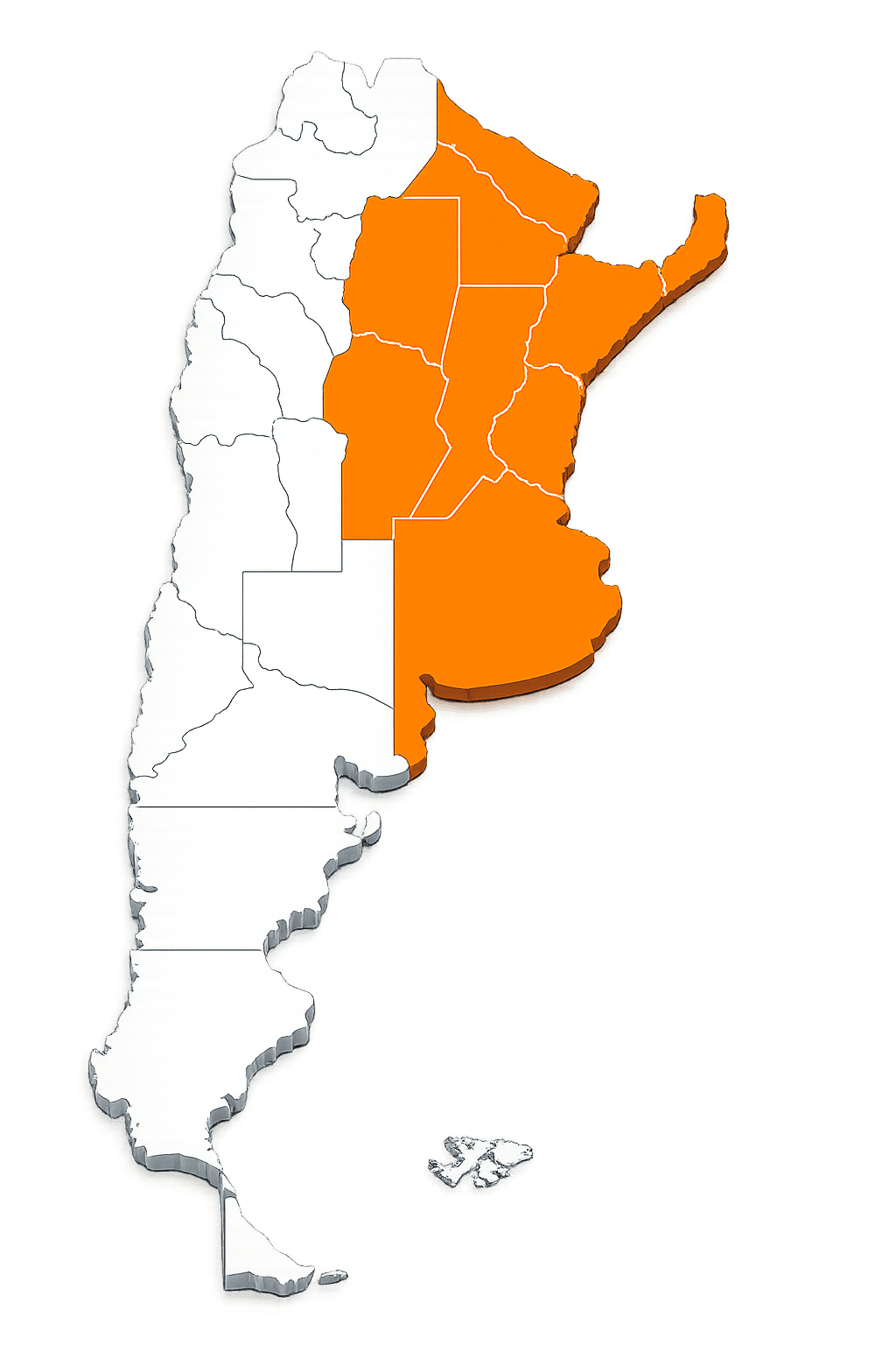 Mapa de cobertura de Agrovector en el Litoral argentino