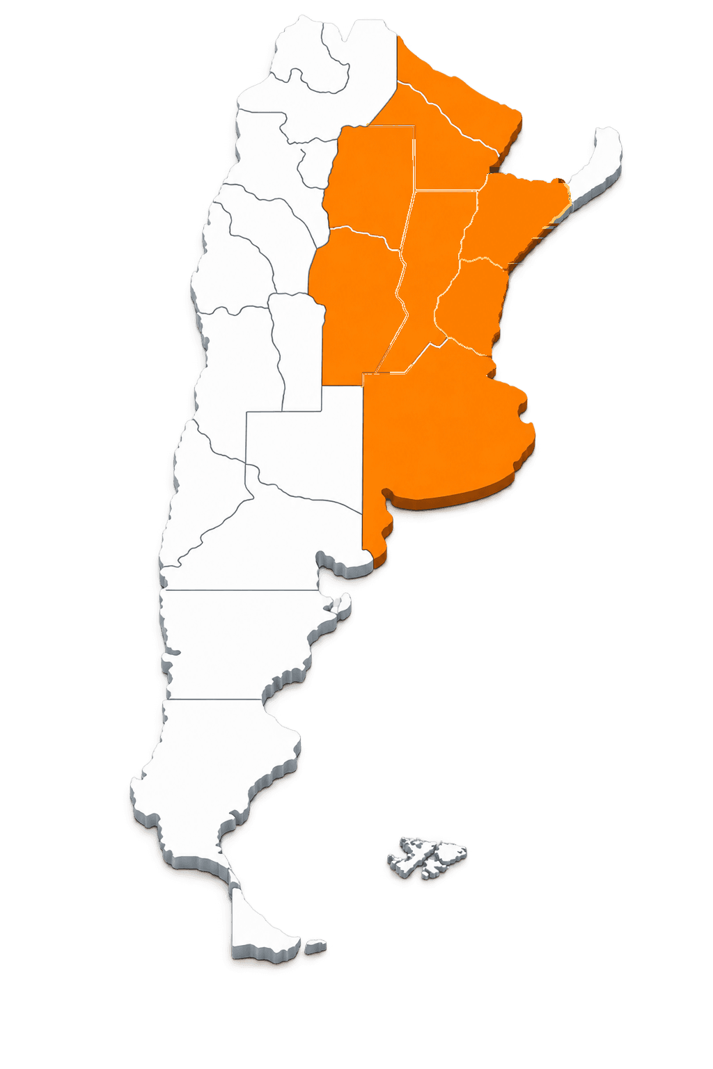 Mapa de cobertura de Agrovector en el Litoral argentino